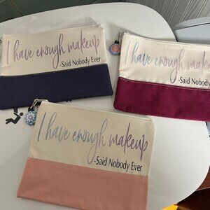 Brand New Zippered Makeup Bag--Your Choice of Color